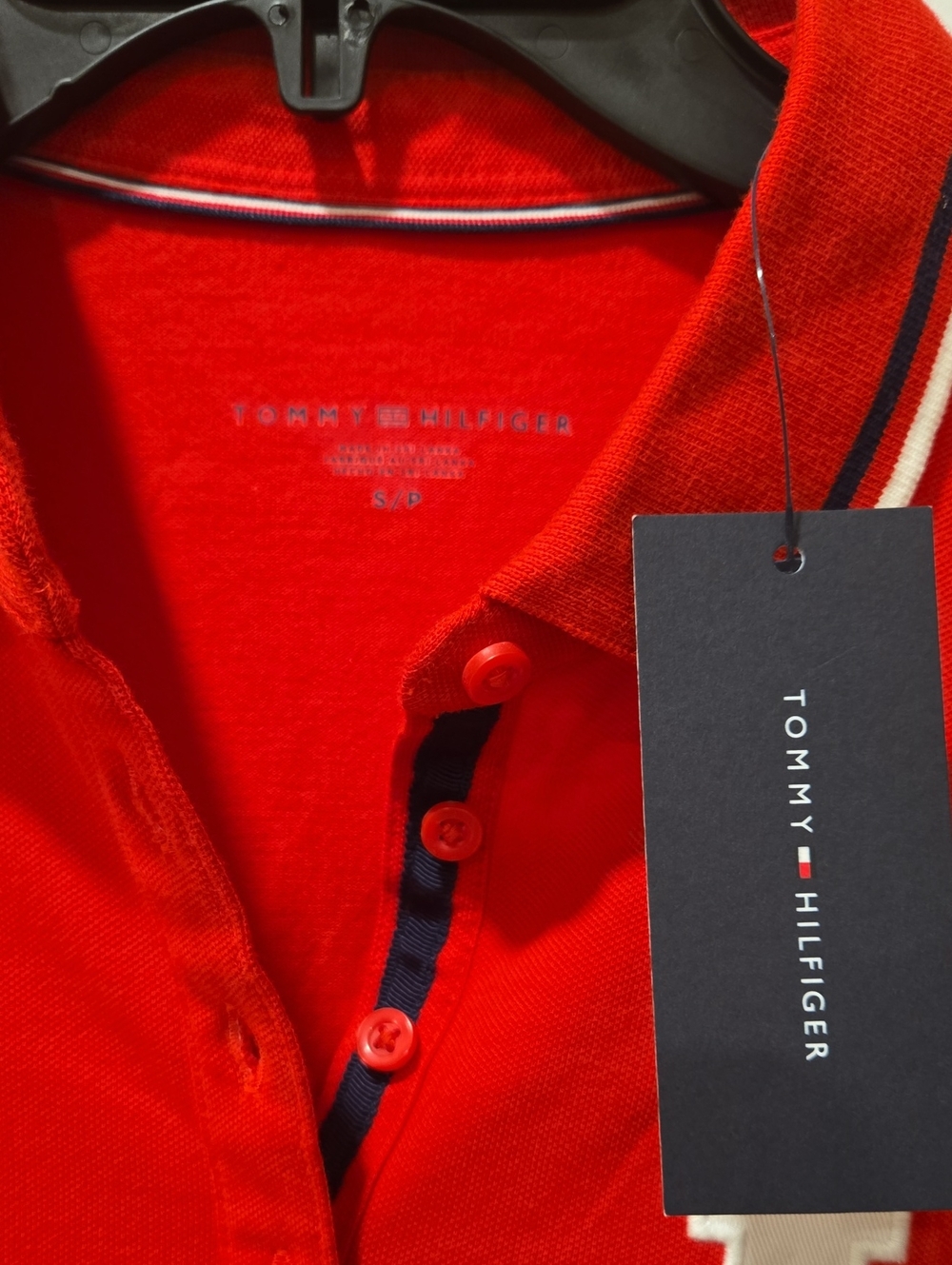 Tommy Hilfiger Bright Red Polo Dress with Contrast Collar - Picture 2 of 5